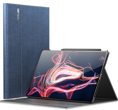 INFILAND Custodia per Samsung Galaxy Tab S10 Ultra/S9 Ultra 14.6 pollici 2024/2023 Release [SM-X926/910/916/918], Supporto Multi-angolo, Funzione di auto-sveglia/sonno, Navy