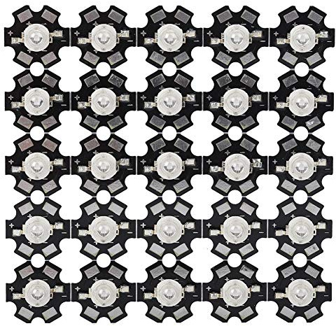 25 Stück LED Chips, Lampenperlen LED Platine 3 W Hochleistungs LED Emitter Dioden Chips LED Bead High Power LED Chip Für DIY-Beleuchtungskörper(450nm-Parang)
