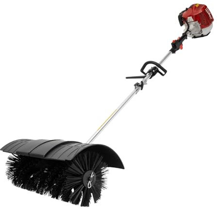 Donened 52CC Kehrmaschine, 2-Takt Benzin Motorbesen 2.3PS Schneeschieber Kehrbesen Schneefräse Räumgerät Benzinmotor Schneepflug Sweeper