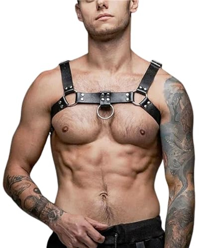 Brust Fetisch Harness Leder Body Verstellbarer Bondage Harness Gay Brustgeschirr Herren
