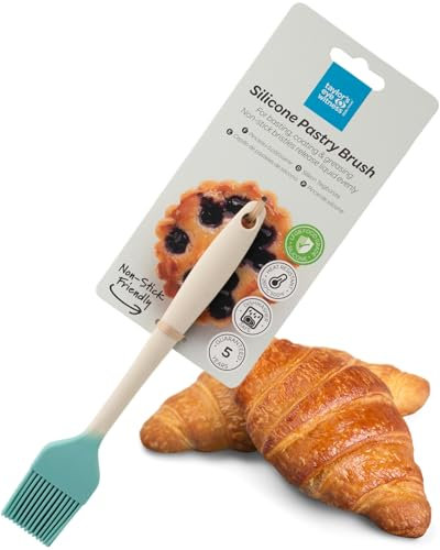 Taylors Eye Witness Buttermilk & Turquoise Silicone Pastry Coating Brush - Dishwasher Safe. Basting, Glazing,Greasing. Non-stick Bristles, Liquid Spread. Odour, Heat & Stain Resistant 5 Year Guarantee