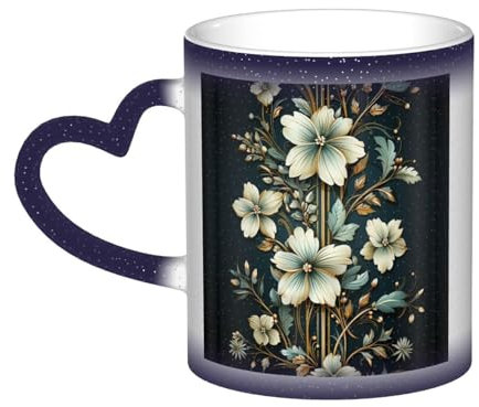 VducK Green Vine Plant Printed Color Changing Mug Coffee Mug Ceramic Coffee Cups Creative Mug Coffee Magic Mugs Magic Tea Cup Mug