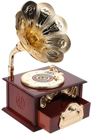 RORPOIR Retro Musikbox Mit Aufziehmechanismus Vintage Grammophon-stil Für Tischdekoration Geschenkidee Zu Feiertagen Und Geburtstagen Bringt Harmonie Ihr Zuhause Edles Design Und Klare