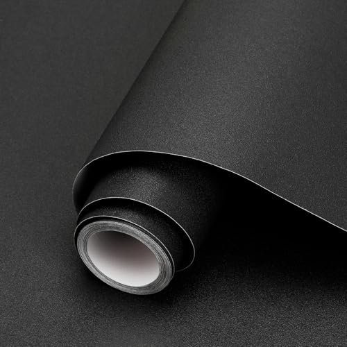 WADILE Carta da Parati Adesiva Monocolore – Rivestimento Murale Autoadesivo Impermeabile, per Cucina, Soggiorno, Camera da Letto e Bagno, Facile da Applicare e Rimovibile Nero 40cm x 5m