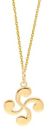 TALISMAN JEWELLERY Colgante en Chapado Oro 3 micras 18k - Lauburu, Cruz Vasca (14 mm)
