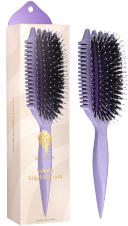 Bounce Curl Volume EdgeLift Brush, 5-in-1 Tool for Volumized Waves, Curls & Coils - Purple