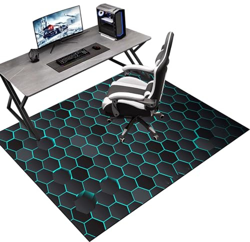 Tkuhknag Bodenschutzmatte Gaming Teppich Stuhlunterlage Teppich-Stuhlmatte Schutzmatte für Teppichböden Kratzfest Bodenmatte Stuhlunterlage 80 x 120 cm schreibtischstuhl unterlage für Laminat