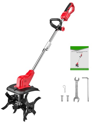 Akku-Bodenhacke für Makita 18V Batterie, Elektro-Bodenhacke mit LED-Anzeige, Arbeitsbreite 30 cm, Arbeitstiefe 22 cm, Teleskopstange, für Gemüsegarten und Garten (Ohne Batterie)