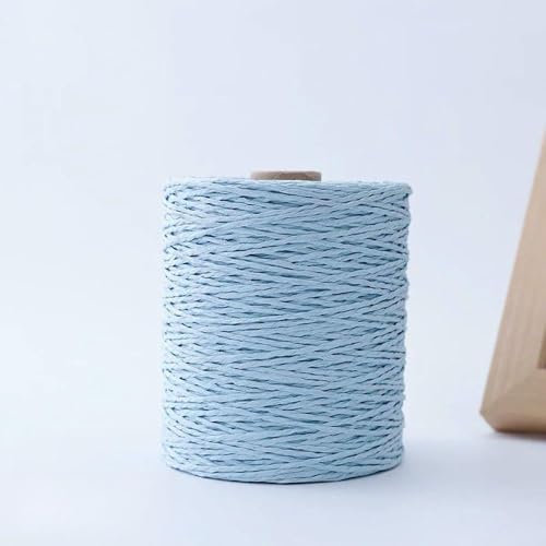 VIXDA 280 m/Ovillo de Hilo de Rafia de Doble hebra, Papel de Tejer, Hilo de Paja para Tejer a Ganchillo, Sombreros, Hilo de fantasía, Material de Embalaje para Flores