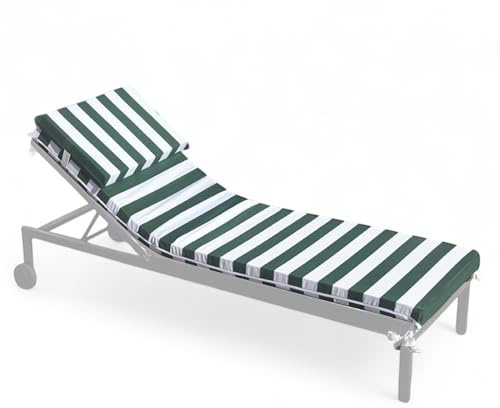 Tex family Topper Imbottito per Sdraio Piscina con Cuscino Memory Foam - 200x60 cm. - 7 cm Spessore, Sfoderabile - Made in Italy - Verde