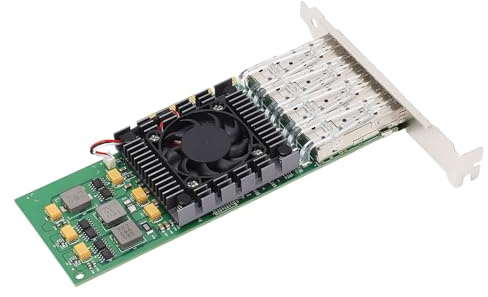 SUNGOOYUE 10 Tarjeta de Red PCIe X8 Gigabit Ethernet para Servidor Múltiple y Dudoso con Chipset BCM57840, Soporte de Agregación de Puertas, Adecuado para Transmisiones de Datos de Servidor/Red Hat