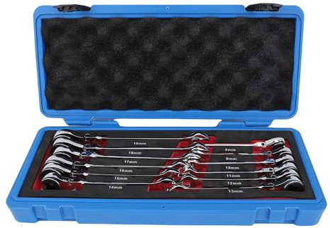 NOENNULL Set di chiavi a cricchetto aperte, chiave a cricchetto a cricchetto a estremità aperta da 12 pezzi CRV 72T Ratchet con estremità aperta a 180 gradi set