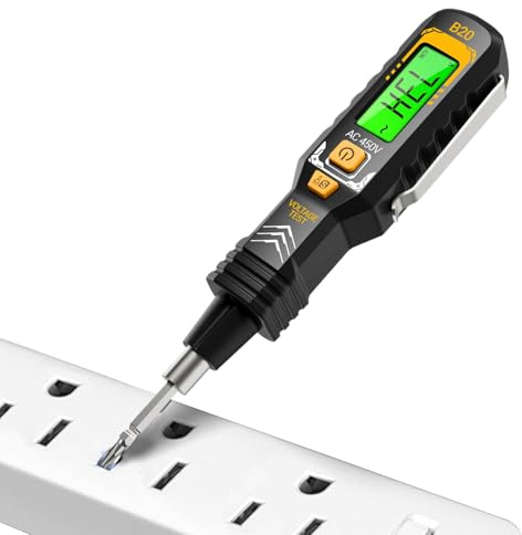 Detector de Voltaje - Probador de Circuitos con Pantalla Digital y Rastreador de Cables,Herramienta de Medición de Rango Automático con Luz LED, Localizador de Disyuntores de Precisión para