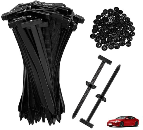 Acsatont 100 Pièces Nylon Attaches Autobloquantes, Universelle Attaches de Câble, Rivets en Plastique, Robuste Serre-Câbles pour Réparation Quotidienne de Automobile, Fixation Rapide