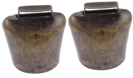 HOODANCOS Campanelli Per Bovini 2 Pezzi in Ferro, Accessori Per L'agricoltura e Ornamenti Per Collari Bestiame, Campane Da Pascolo Portatili in Metallo Per Allevamento All’aperto
