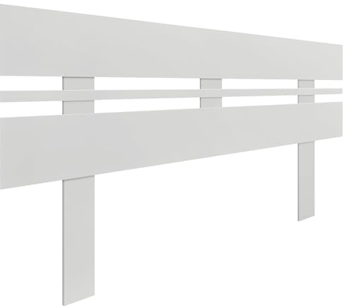 DHOME Testiera in Legno Riciclato MDF Orizzontale Larga con Gambe per Letto con Pallet Ferramenta Inclusa (160x115 Orizzontale Larga, Bianco)