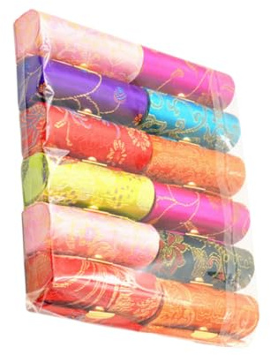 UKCOCO 12 Pièces Étui Lèvres Vintage Soie Brodée avec Miroir Boîte de Rangement Délicate pour Femmes Coffret Rétro pour Organisation et Protection des Rouges à Lèvres