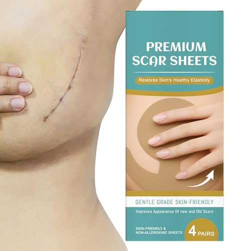 Cerotti In Silicone Per Cicatrici Al Seno | 4 Pezzi Cerotti Riduzione Cicatrici | Morbido Riutilizzabile Chirurgico Recupero Patch Seno Donne