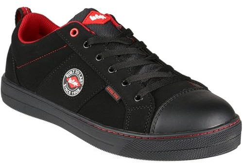 Lee Cooper LCSHOE054 Workwear SB/SRA, botte de baseball rétro, botte de sécurité unisexe au design moderne, chaussure de sécurité pour le travail, Noir, 39 EU