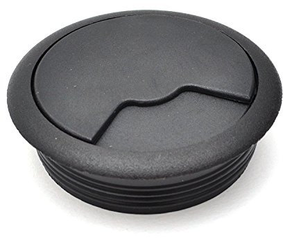 80mm Black PC Computer Desk Plastic Grommet Table Cable Tidy Wire Hole Cover (1 x)