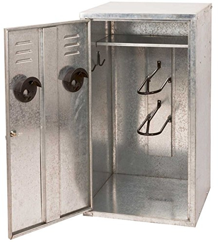 Kerbl Armario para sillas de Montar, Soporte para sillas de Montar, 60x60x106cm, Chapa de Acero, Jinetes en establos comunitarios, con Cerradura, con Ranuras de ventilación, 2 Pedazo