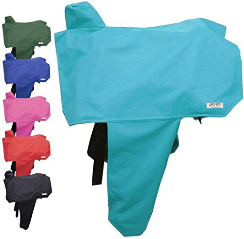 Tahoe Western-Sattelüberzug aus strapazierfähigem Nylon, wasserdicht, mit sechs elastischen Haltegurten und Steigbügelbezügen – passend für die meisten Sattelgrößen und -typen – mehrere Farben erhältlich