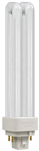 Crompton Lamps CFL PLC-E 18W G24q-2 Dimmable Double Turn DE-Type 3000K Warm White Frosted 1210lm 4-Pin Energy Saving Push Fit Compact Fluorescent Opal Bright Light Bulb