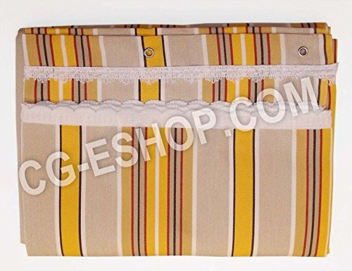 Tenda da Sole da sormonto Balcone Italiana Rigata Panna Giallo cm 140x250