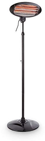 blumfeldt Hot Roddy - Radiateur infrarouge, Chauffage d'appoint, Puissance maximale 2000W, 3 niveaux, Tubes quartz, Surface maximale de 15m², IP34, Intérieur et extérieur, Noir - 2000W