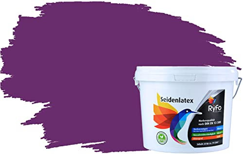 RyFo Colors Seidenlatex Trend Violetttöne Lila 3l - bunte Innenfarbe, weitere Violett Farbtöne und Größen erhältlich