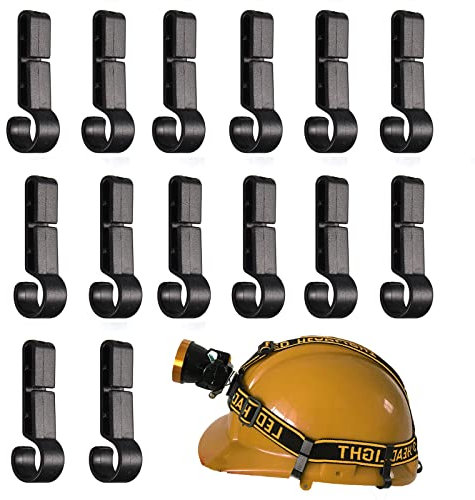 JJWNMLL 14 Pieces Helmet clip,Headlamps Clips,Helmet Hook for Narrow-Edged Various Headlamp and Hard Hat torch,for Running Camping Fishing Cycling Hiking Constructionn