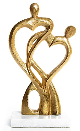 Logbuch-Verlag Paar Figur Mann und Frau Herz Deko Liebe Geschenk Hochzeit Geburtstag Gold 33 cm