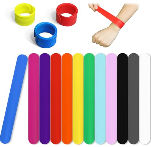 Novelty Place Silikon-Regenbogen-Armbänder, Party-Armband, 12 Farben, Silikon-Armband für Erwachsene, Teenager, Kinder, Klassenzimmer, Bastelaktivität, Preis, Geschenk, Partykostüm (12 Stück)