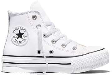 CONVERSE Chuck Taylor all Star Eva Lift Platform Leather Sneaker Herr, White Natural Ivory Black, 37.5 EU