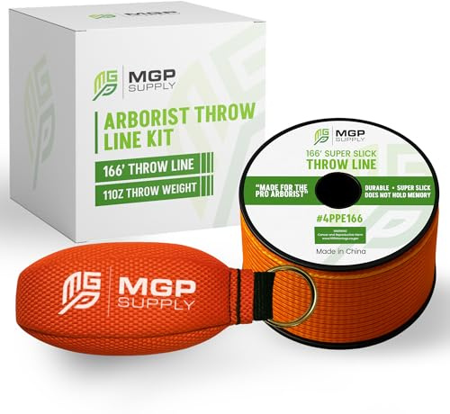MGP Supply Arborist Wurfleinen-Set, 325 g Wurfgewicht und 50,6 m Seil, ultraglattes 100% Polyester-Seil, Baumpfleger-Ausrüstung zum Baumklettern