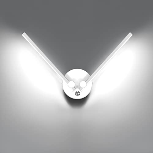 KAWELL 10W Moderne LED Wandleuchte mit Schalter Innen LED Wandlampe | mit 300° Drehbaren Lampenarmen, für Schlafzimmer Wohnzimmer Hintergrund Wand Flur Treppengang
