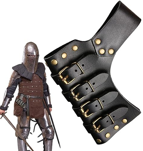 Zankie Rapière médiévale en Cuir - Ceinture Porte-Fourreau en Similicuir,Accessoires Renaissance pour Hommes pour Cosplay, Noël, Accessoire de Performance sur scène, Noir/Arron