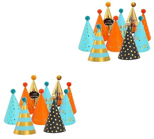 Toyvian 2 Sets 10-teilige Geburtstagshut-kollektion Glitzernder Papierhut Mehrere Farboptionen Für Feiern