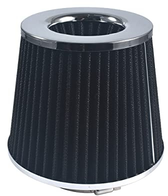 OQUGRHR Filtre d'admission d'air conique universel à haut débit Noir 76 mm