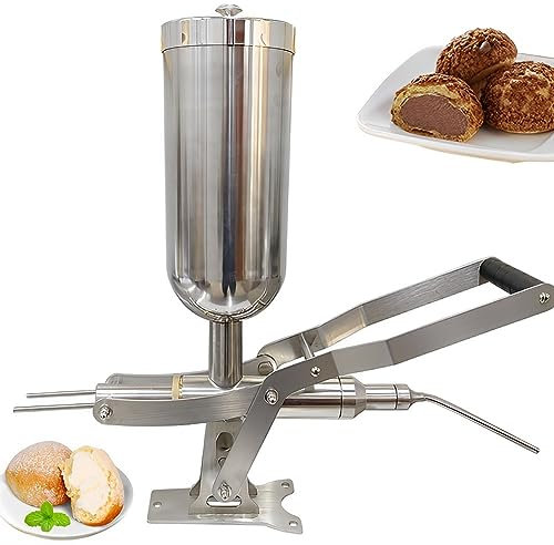 Machine Commerciale, Machine de Remplissage de Confiture Manuelle, remplisseuse de crème Churro Commerciale 5 L avec 3 Buses d'injection, Machine à Beignets de Fruits latins en aci