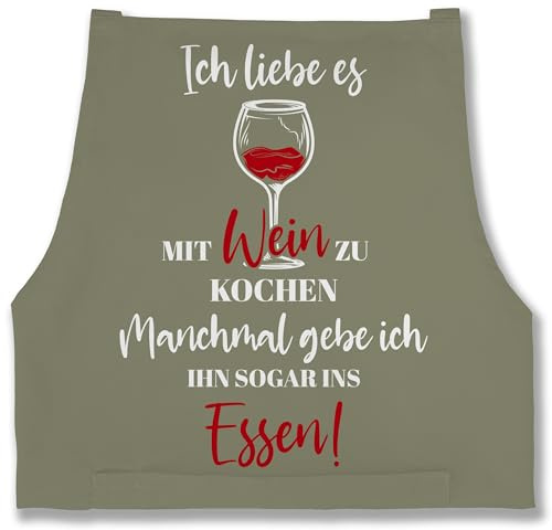 Shirtracer - Schürze - Kochschürze - Erwachsene - Ich liebe es mit Wein zu kochen