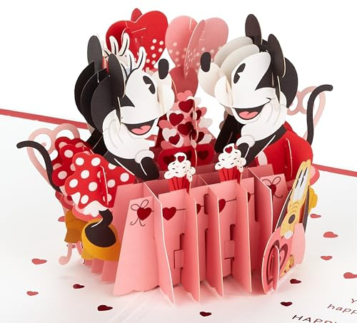 Hallmark Alla hjärtans dag-kort, 3D & Pop Up Mimmi & Musse Pigg-design, Alla hjärtans dagskort, vit, röd