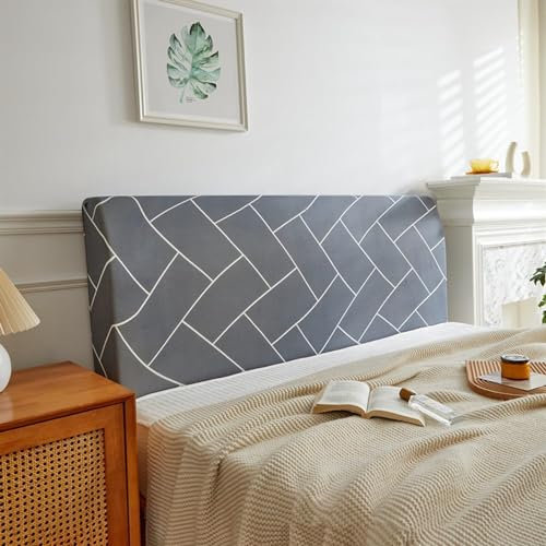 Kopfteilbezug Bett 180/160/200 Bett Kopfteil Bezug/Überzug Braun/Grau,Bettkopfteil Hussen Strecken Bettkopfteil Hussen Kopfbedeckungen Abdeckung Baumwolle Headboards Cover ( Color : C-1 , Size : 170-1