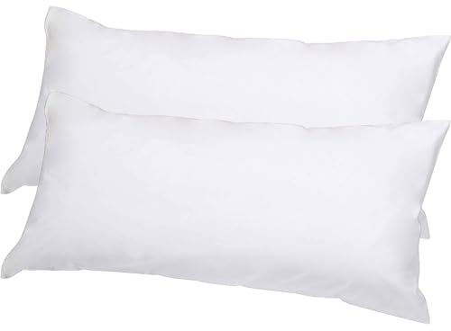 RICHAIR - Juego de 2 Fundas de Almohada Impermeables Oeko-Tex Standard 100%, Transpirable - Antiácaros-40x80cm Cierre de Cremallera Blanca
