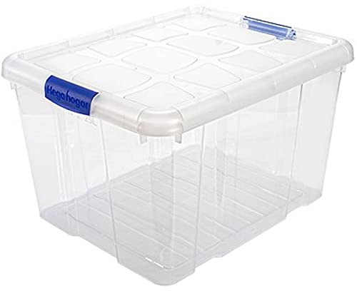 Acan Tradineur - Caja de Almacenamiento - Fabricado en plástico - Contenedor para almacenar Libros, ropa, mantas - N.º 2-25,5 x 41,5 x 35 cm - 25 Litros