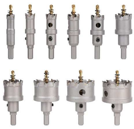 10 pz/set 16-53mm TCT sega a tazza Kit punta in carburo di tungsteno set di punte da trapano per piastra in acciaio inossidabile ferro metallo rame, 1 set