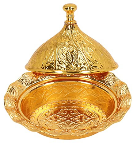 Zuccheriera, Robusta Zuccheriera Dorata con Coperchio per Feste