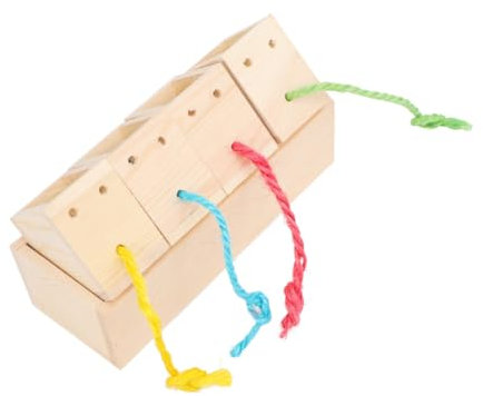 BCOATH Holz-futterspender-Box Für Papageien Pädagogisches Futterspielzeug Für Vögel Tragbares Knabberspielzeug Interaktives Vogelzubehör Zum Futtererwerb Geeignet Für Kakadus Zwergaras Ny