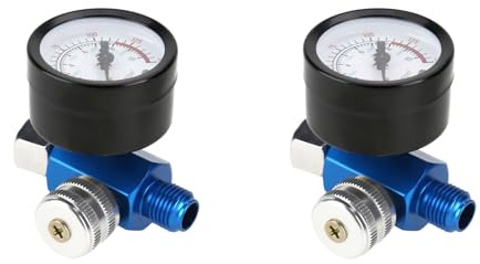 Yosoo Health Gear 2PCS 1/4 Air Pressure Regulator Gauge, Adjustable 0-150PSI Spray Gun Regulator, Pneumatic Tool Accessory for Paint Sprayer Air Compressor