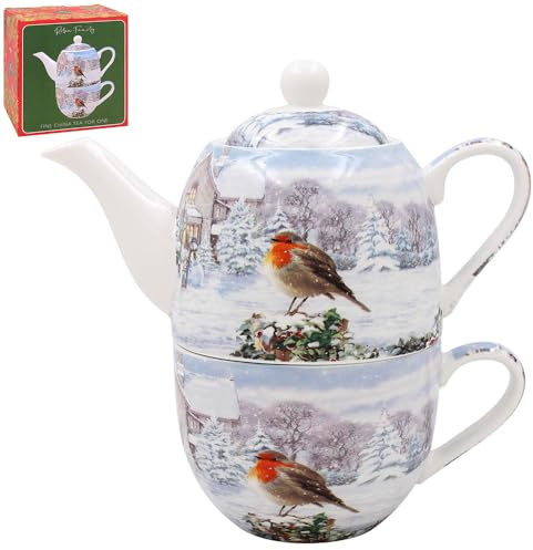 The Leonardo Collection Macneil Studios Théière en porcelaine fine idéale pour la maison et l'extérieur Sans passoire à thé Cadeau pour homme et femme